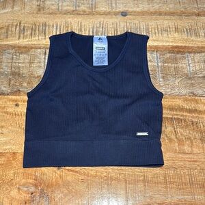 Black Sleeveless Crop Top